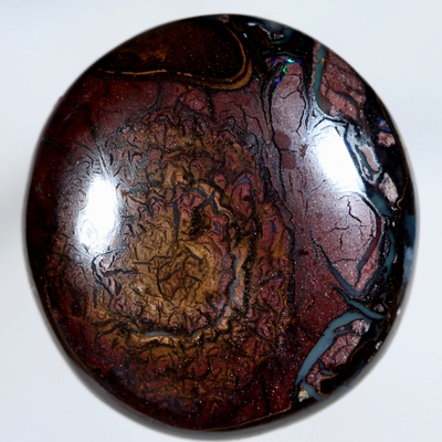 SOLID BOULDER OPAL Sparkling green fire amongst patterned boulder opal